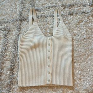 aerie, white, crop top, small